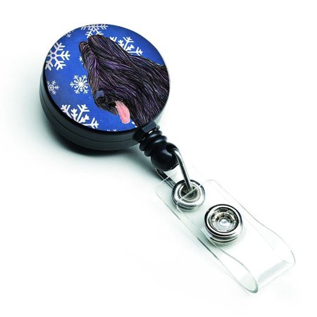 CAROLINES TREASURES Briard Winter Snowflakes Holiday Retractable Badge Reel SS4627BR